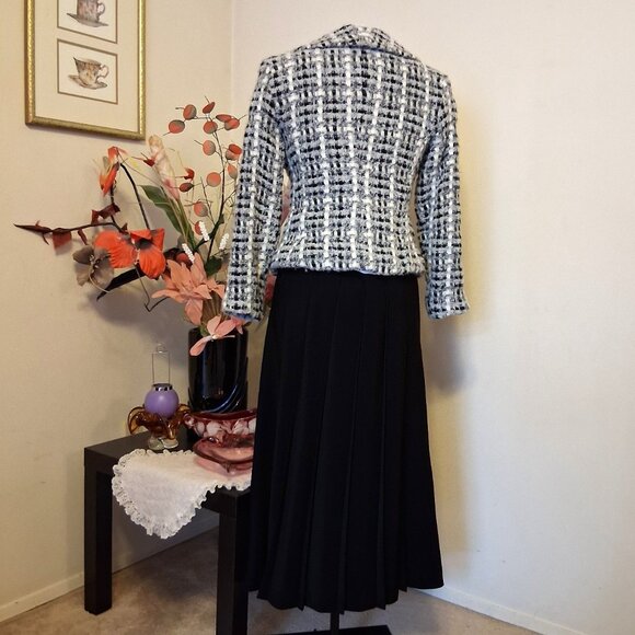 NWT Robert Kitchen Women's High-Quality Gray White Black Lined Blazer Jacket 8 M - Picture 6 of 11